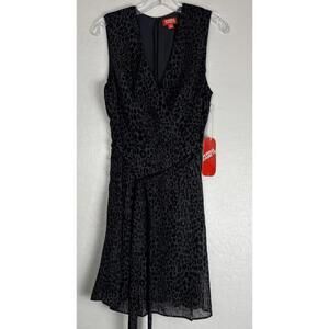 Kirna Zabete Target Leopard Faux Wrap Sz 16‎ Gray Black 1634